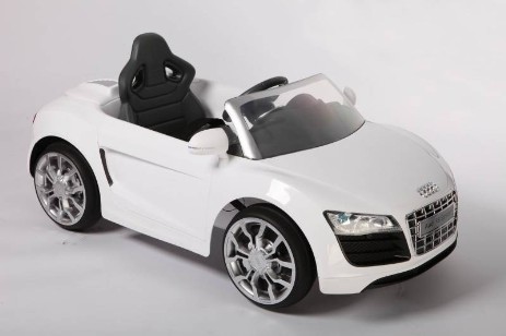 Audi r8 spyder blanco 12v para niños Pekecars