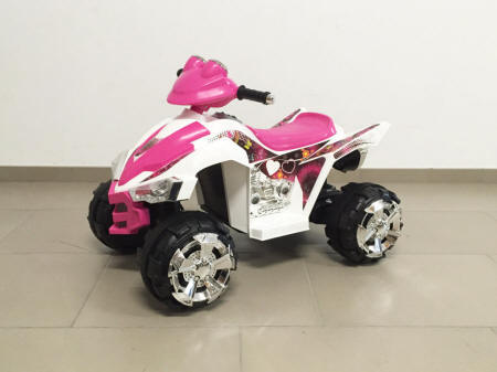 Quad electrico pekecars para niños 12v doble velocidad rosa
